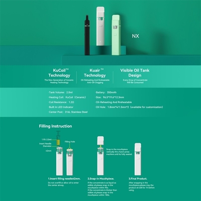 Bobine en céramique de la vente CBD de cosse de vape de la capacité 2ml évidente jetable directe faite sur commande à extrémité élevé de stylo