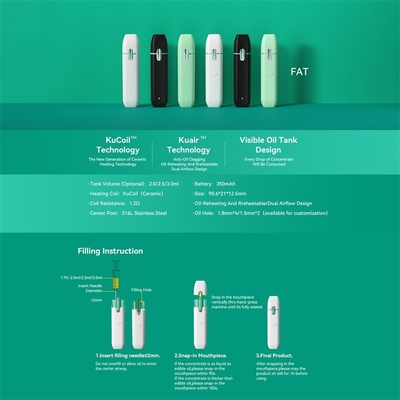 Bobine évidente de la capacité 2/2.5/3ml de CBD de cosse de stylo jetable fait sur commande de haute qualité de vape