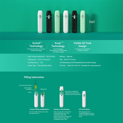 Nouveau venu P24 350 stylo jetable de la batterie SS316 Vape d'heure-milliampère avec le volume du réservoir 2.0/2.5/3.0ML