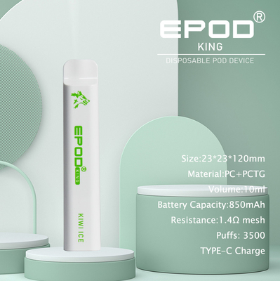 10ML EPOD rechargeable Vape jetable 3500 souffles avec la batterie 850mah