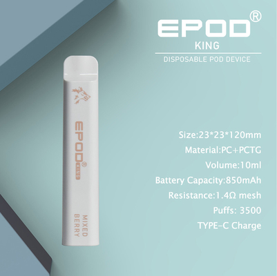ROI 3500 souffles Vape jetable rechargeable d'Epod avec des saveurs d'IGET