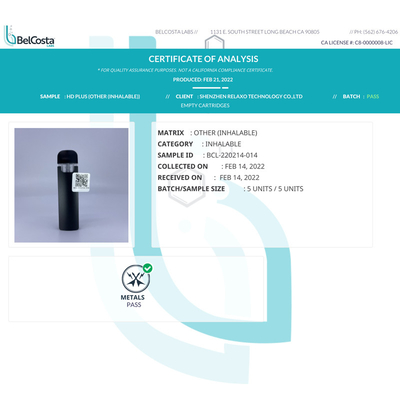 2022 ajustement jetable de vente chaud d'acier inoxydable de la cosse 316 de vape de CBD pour huile épaisse/mince