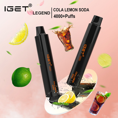 12ml souffles de la LÉGENDE 4000 de la capacité IGET Vape jetable avec la batterie 1350mAh